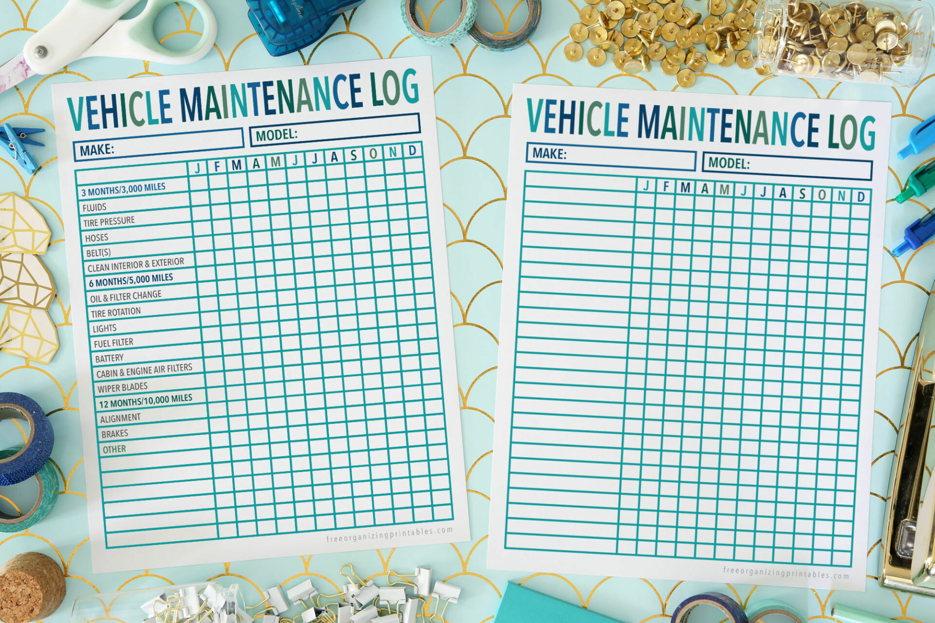 Vehicle Maintenance Log Printable  Free Organizing Printables