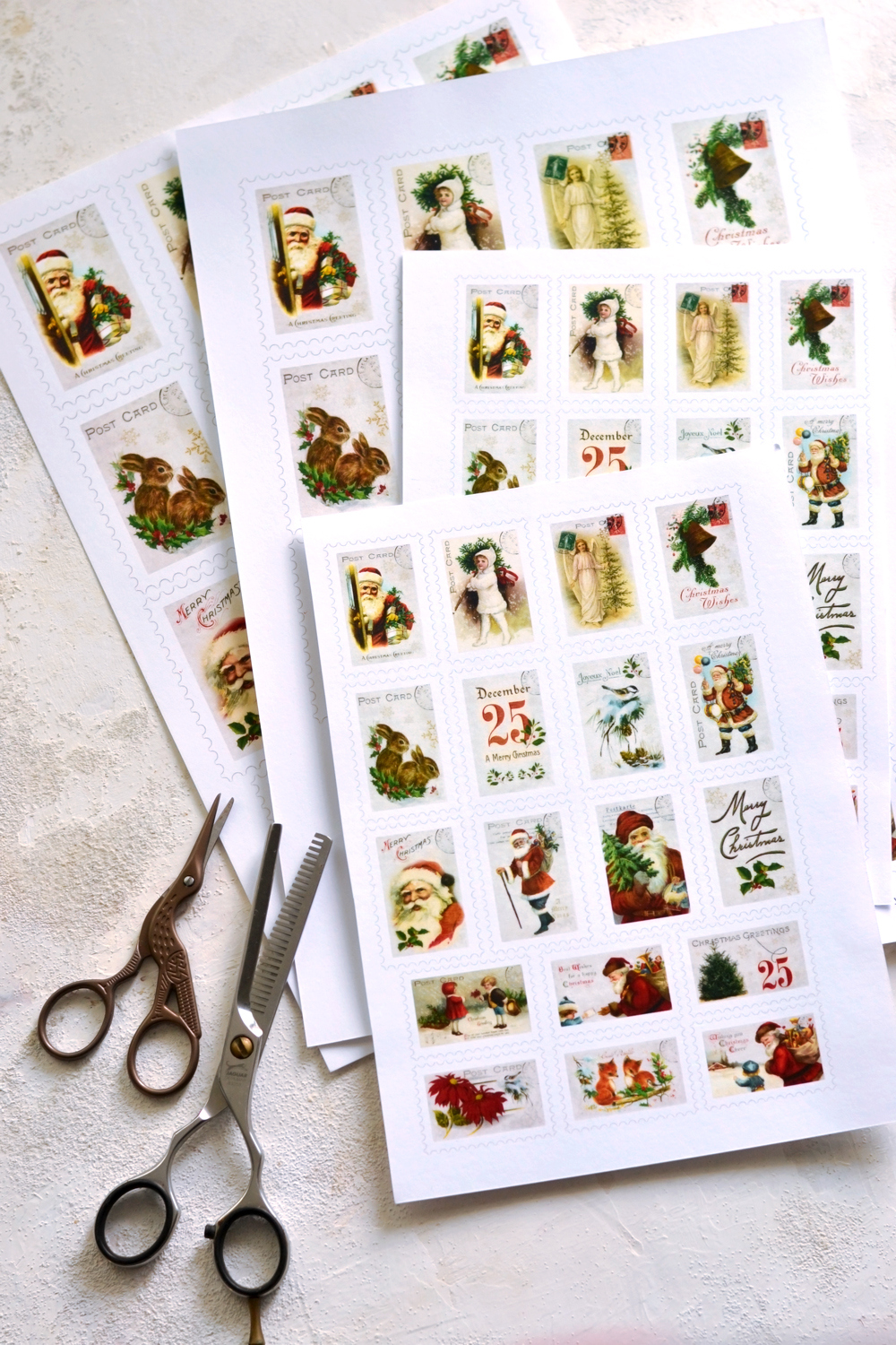 Vintage Christmas Stamps Printable! - The Graphics Fairy