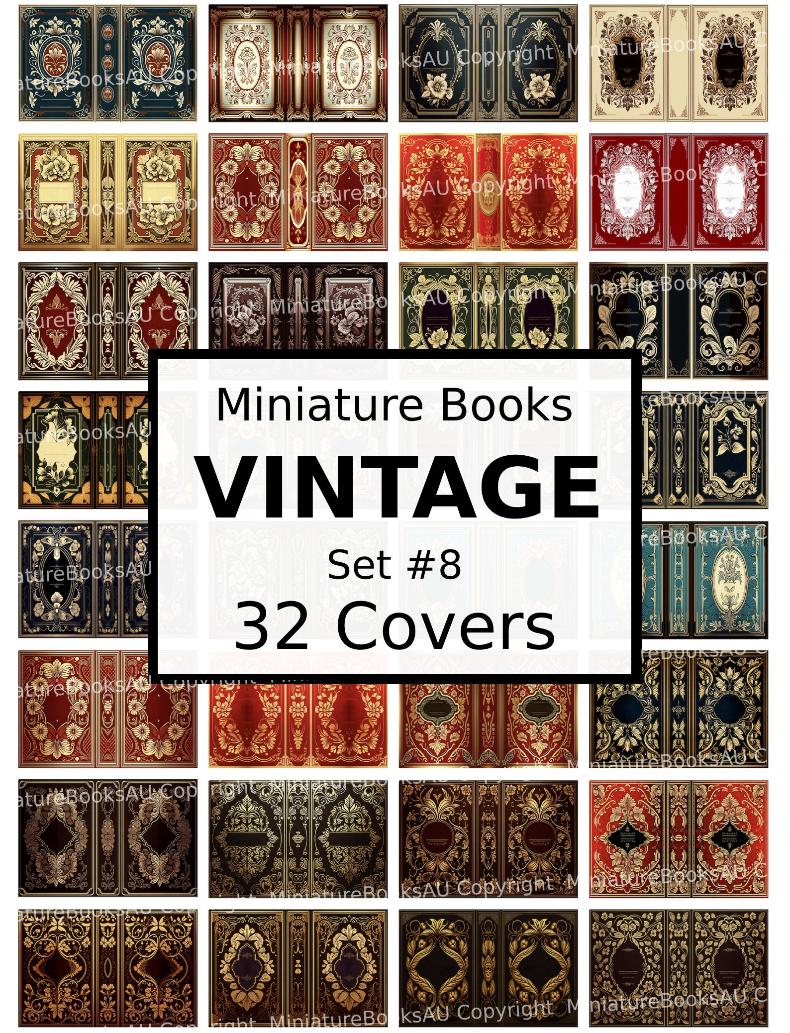 Vintage Miniature Book Covers, Downloadable Printable Books