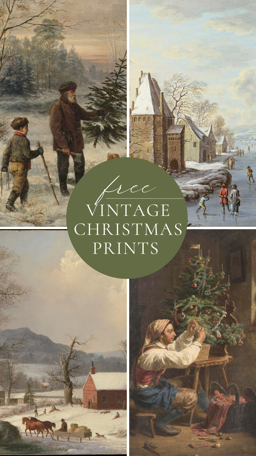 Vintage Winter Village Prints  Amelia Lawrence