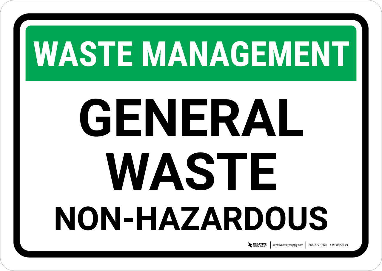 Waste Management: General waste non-hazardous Landscape - Wall Sign