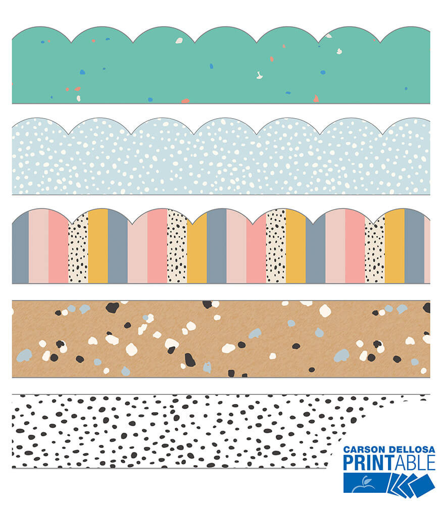 We Belong Patterned Printable Bulletin Board Borders Set