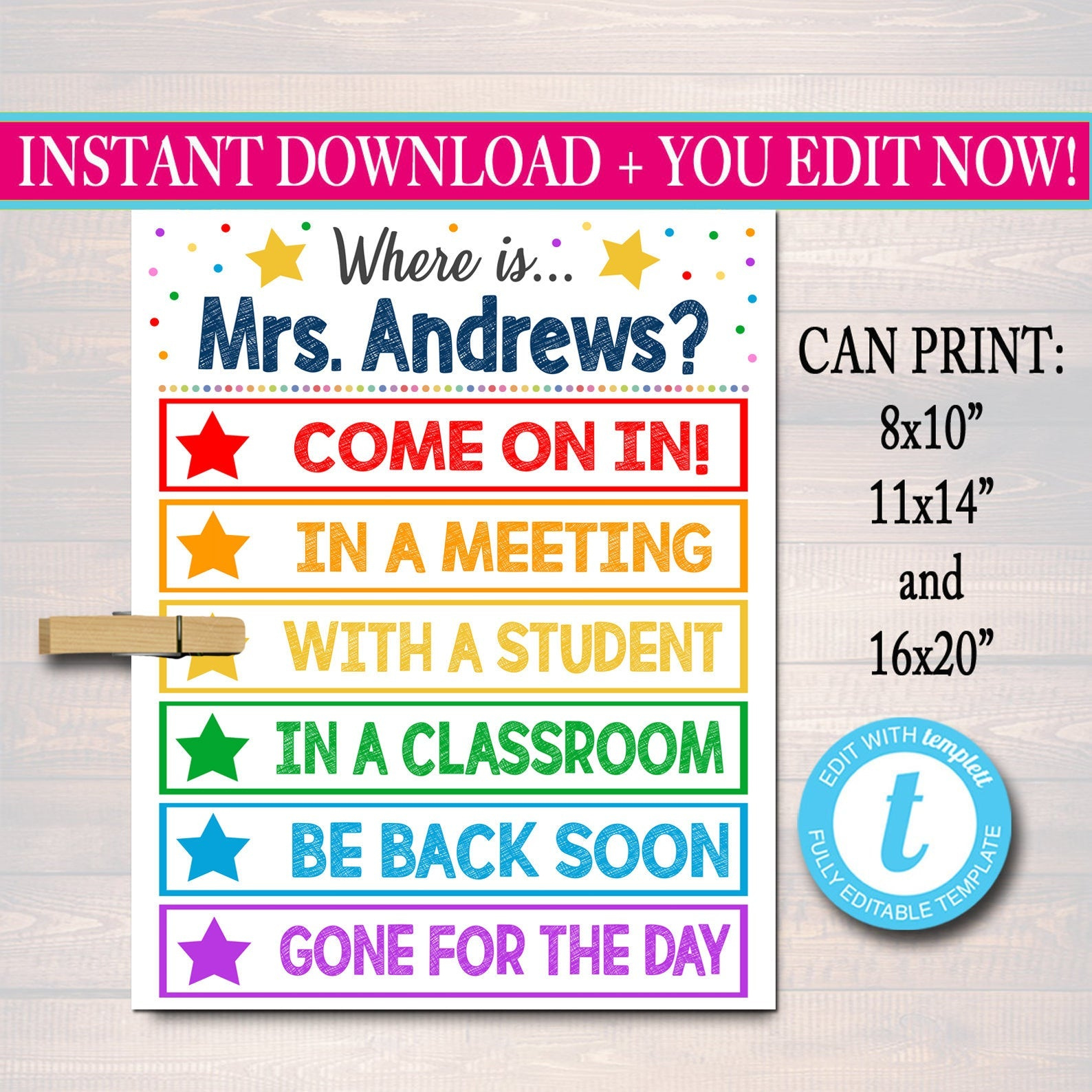 Where is the Teacher Door Sign  TidyLady Printables