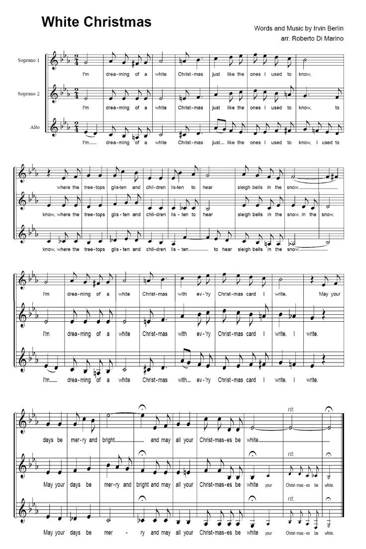 White Christmas Sheet Music - Free Score White Christmas