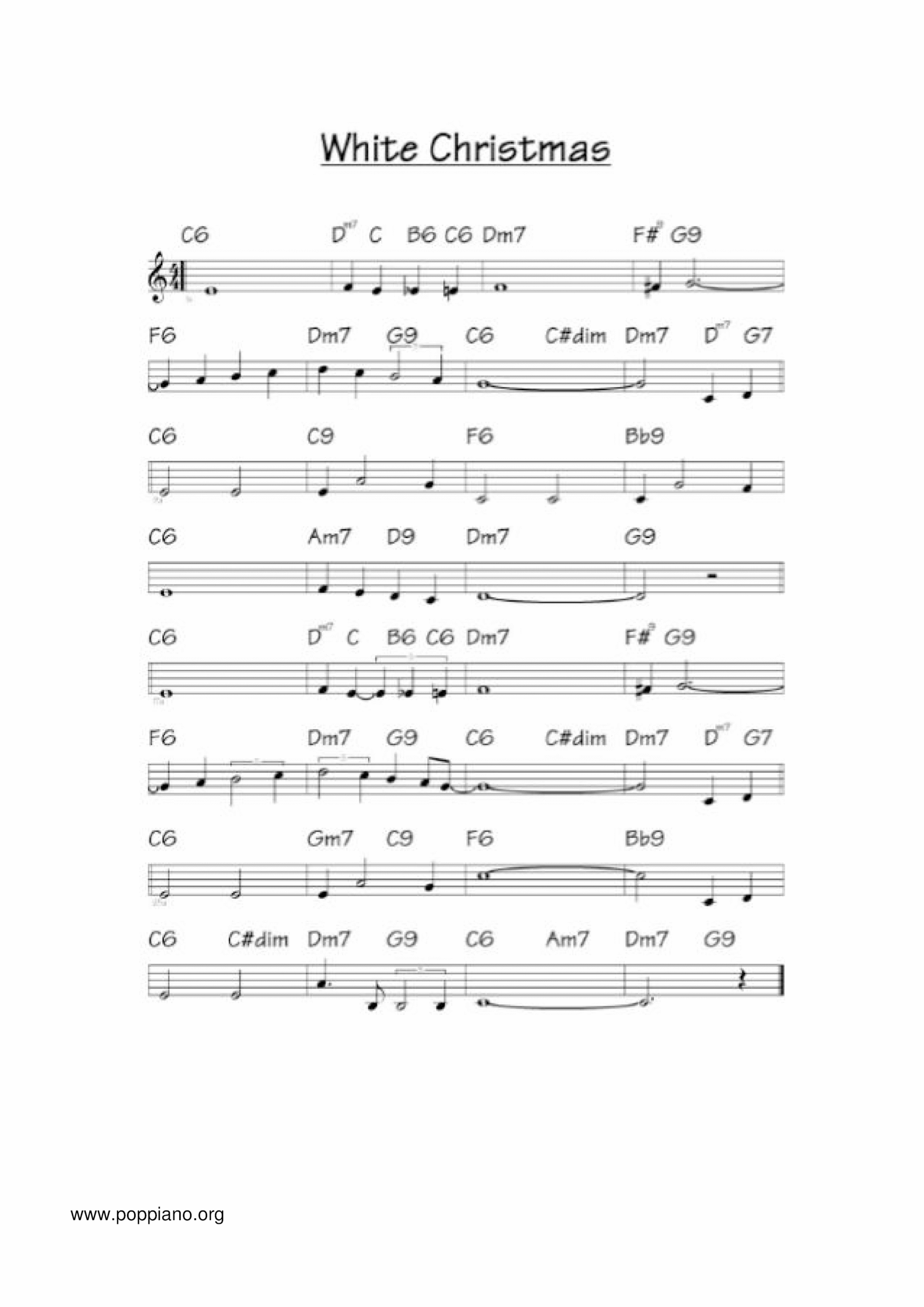 ☆ White 聖誕歌鋼琴譜 Christmas Songs Sheet Music  Sheet Music
