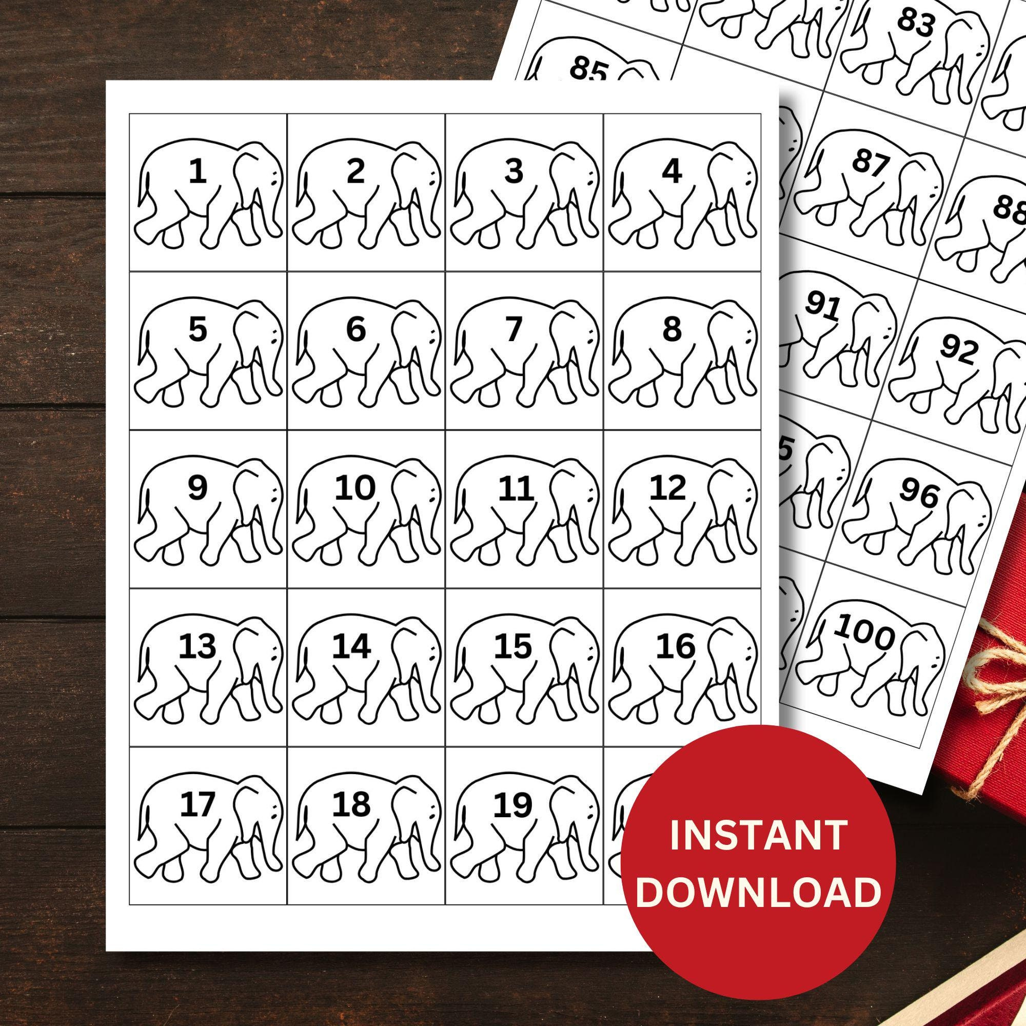 White Elephant Gift Exchange Number Cards Printable Instant White Elephant Gift Exchange Number Cards Printable Instant