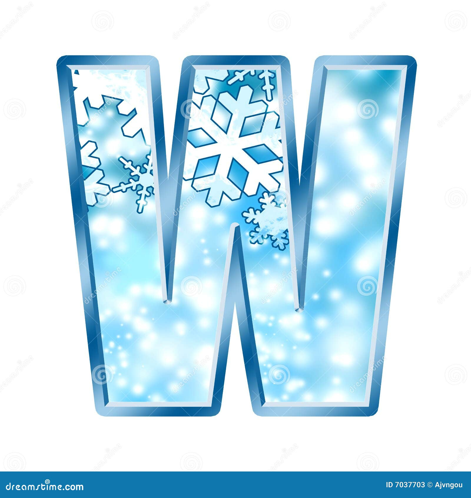 Winter Alphabet letter W stock illustration