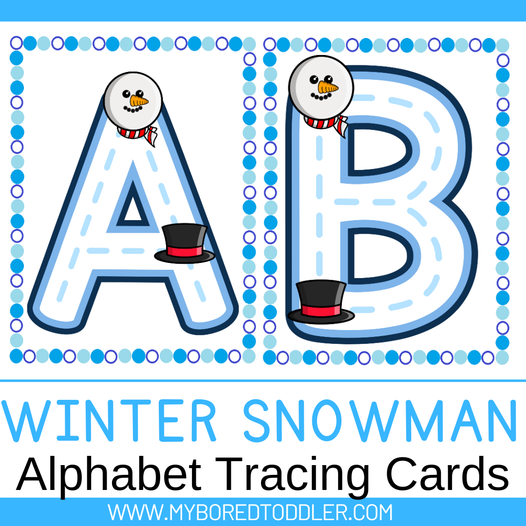 winter-snowman-alphabet-tracing-cards-uppercase-toddler-preschool