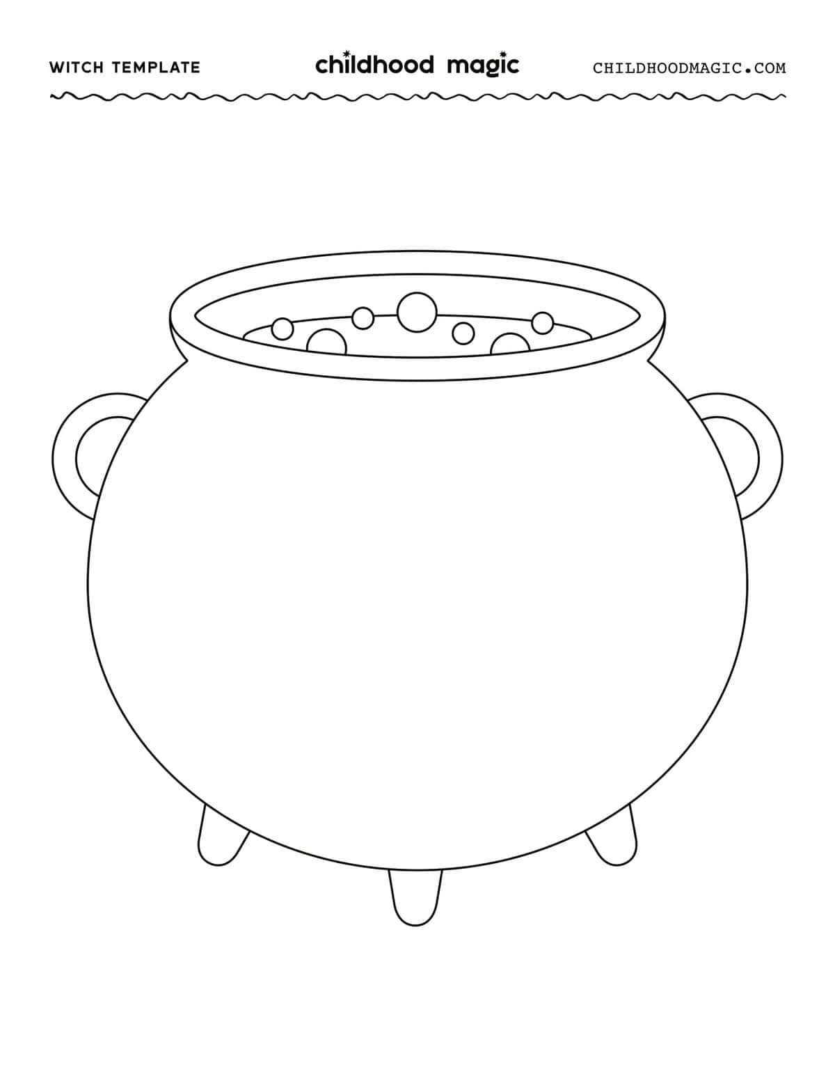 Witch Template- Free Printable Witch, Hat and Cauldron - Childhood