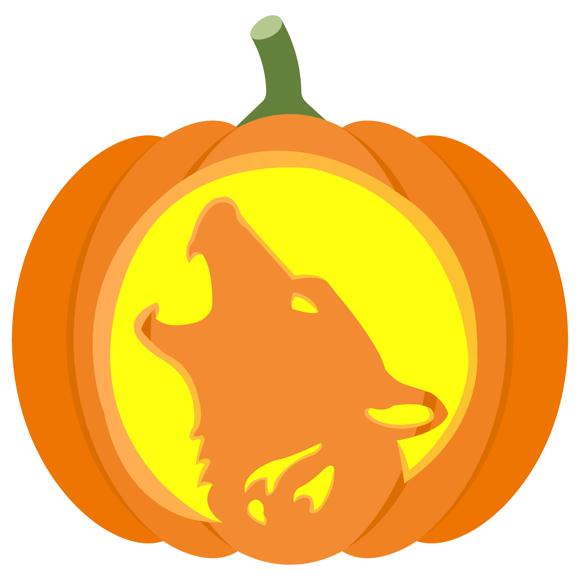 Wolf Pumpkin Stencil  Free Printable Paper Сraft Templates