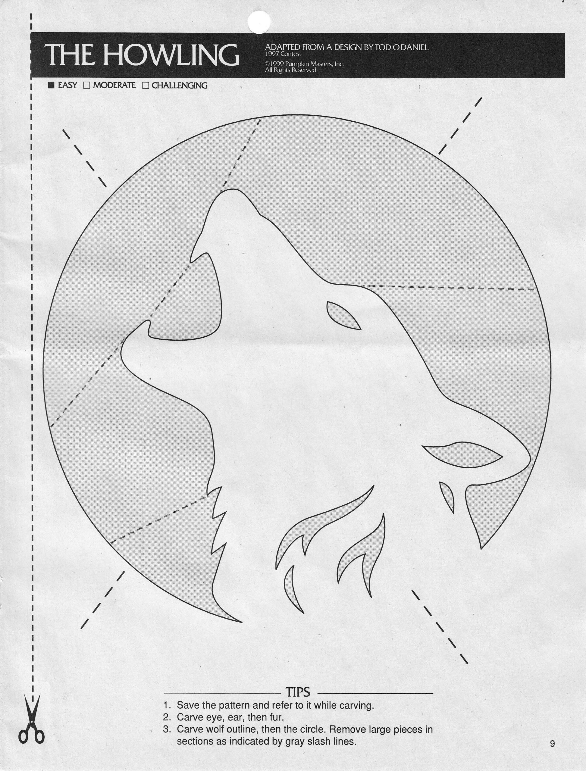 Wolf (Pumpkin Stencil - Pumpkin Pattern - Pumpkin Template - Jack