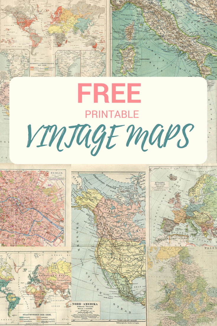 Wonderful Free Printable Vintage Maps To Download - Pillar Box Blue