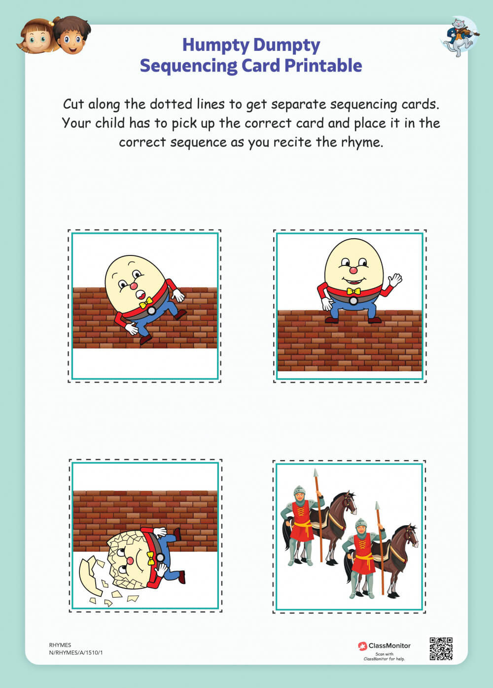 Worksheet - Humpty Dumpty Sequencing Cards - ClassMonitor