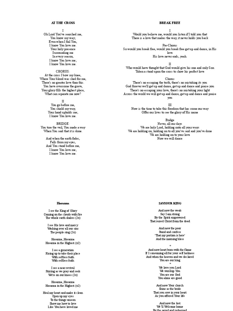 Worship Songs Collection and Lyrics  PDF  Worship  Jesus