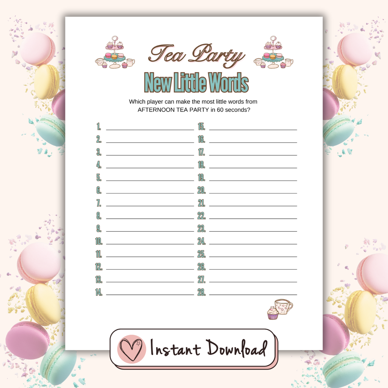 x Vintage Style Tea Party Games Bundle For Teens – Big Heart x Vintage Style Tea Party Games Bundle For Teens – Big Heart